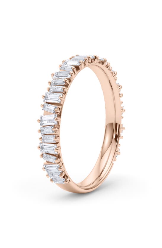 Hautecarat Lab Created Baguette Diamond Band Ring In 18k Rose Gold