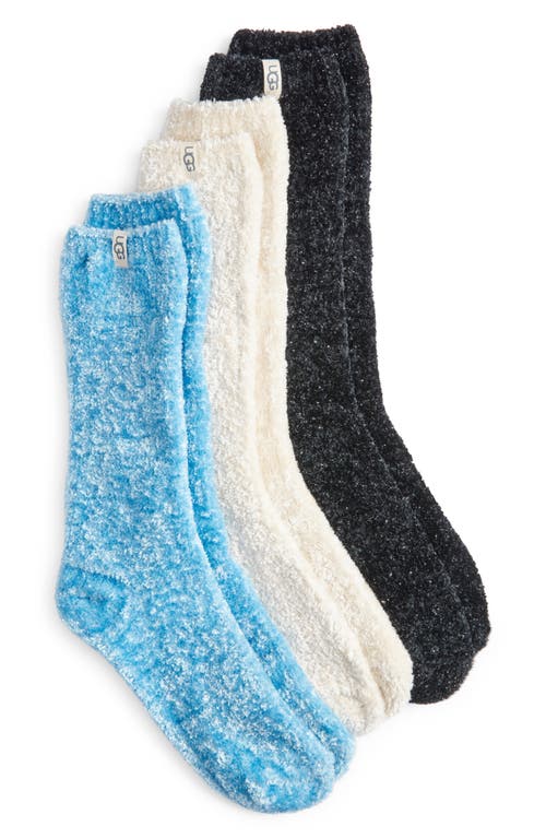 UGG(r) Leda Assorted 3-Pack Sparkle Crew Socks in Horizon /Nimbus /Black