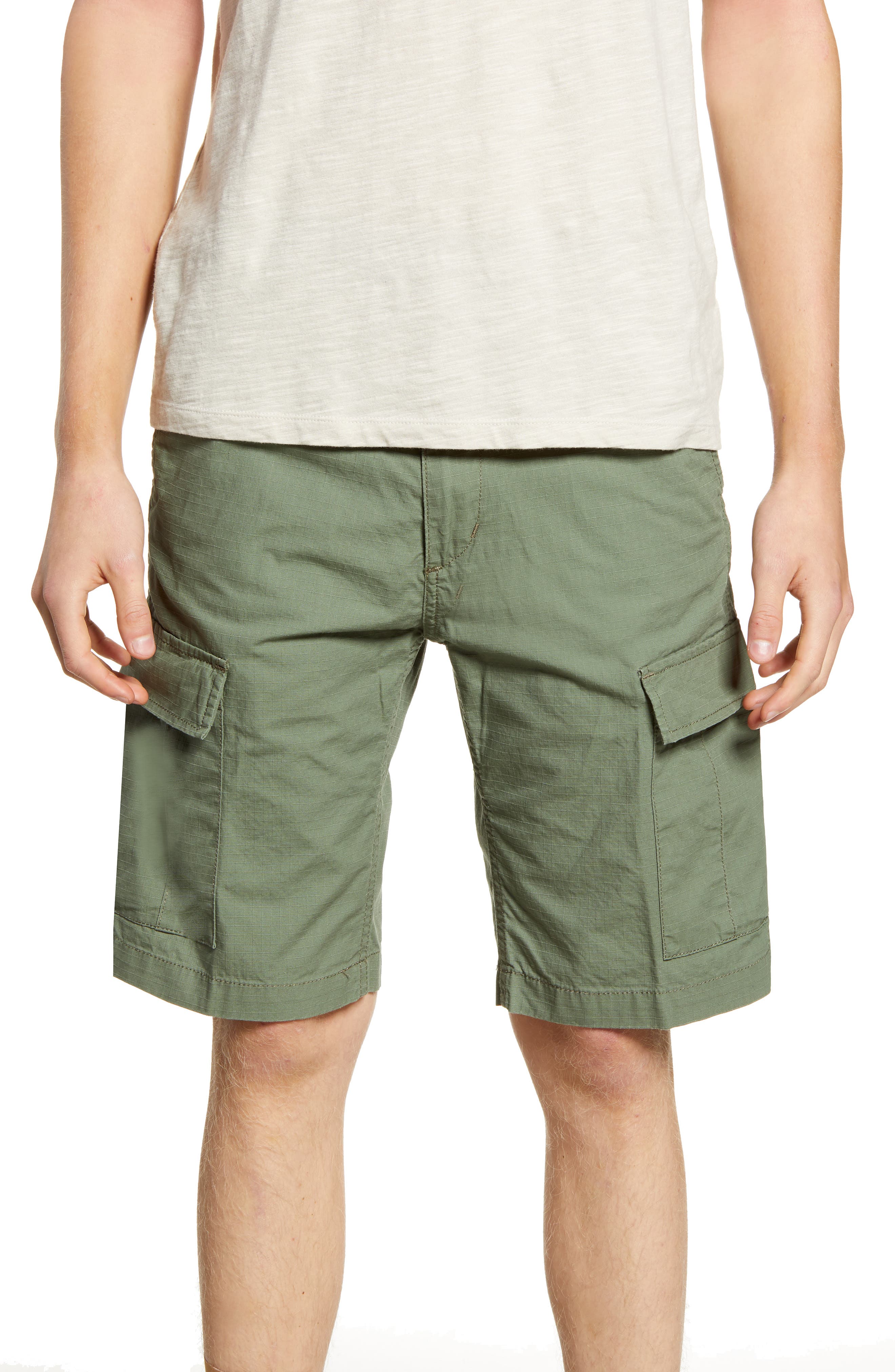 Carhartt Work In Progress Aviation Slim Fit Ripstop Cargo Shorts, Green