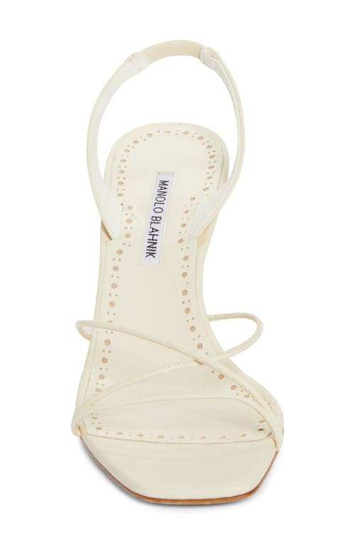 Manolo Blahnik Ninfea Slingback Sandal In Ivory