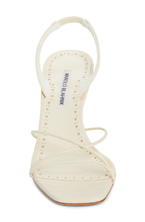 Shop Manolo Blahnik Ninfea Slingback Sandal In Ivory