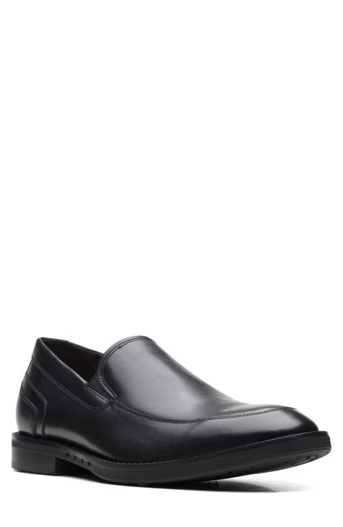 Clarks(r) Un Hugh Step Loafer in Black Leather