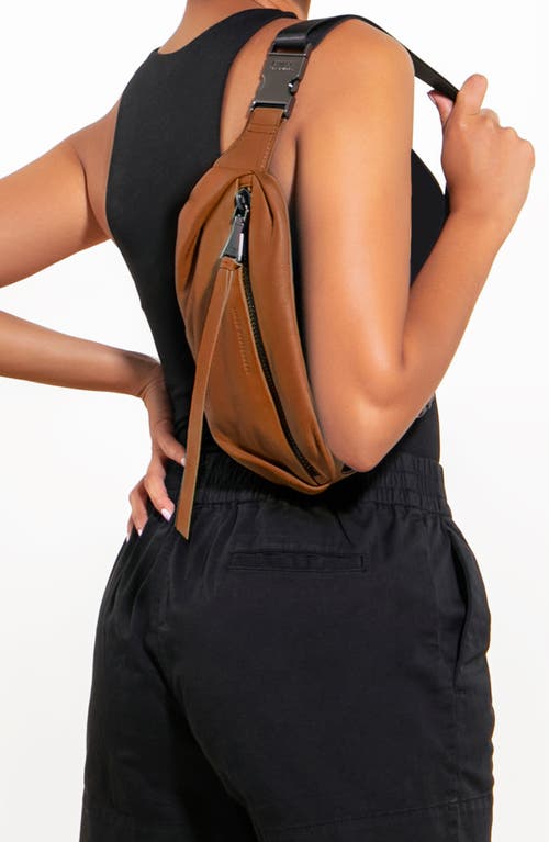 Shop Aimee Kestenberg Milan Leather Belt Bag In Chestnut W/gunmetal