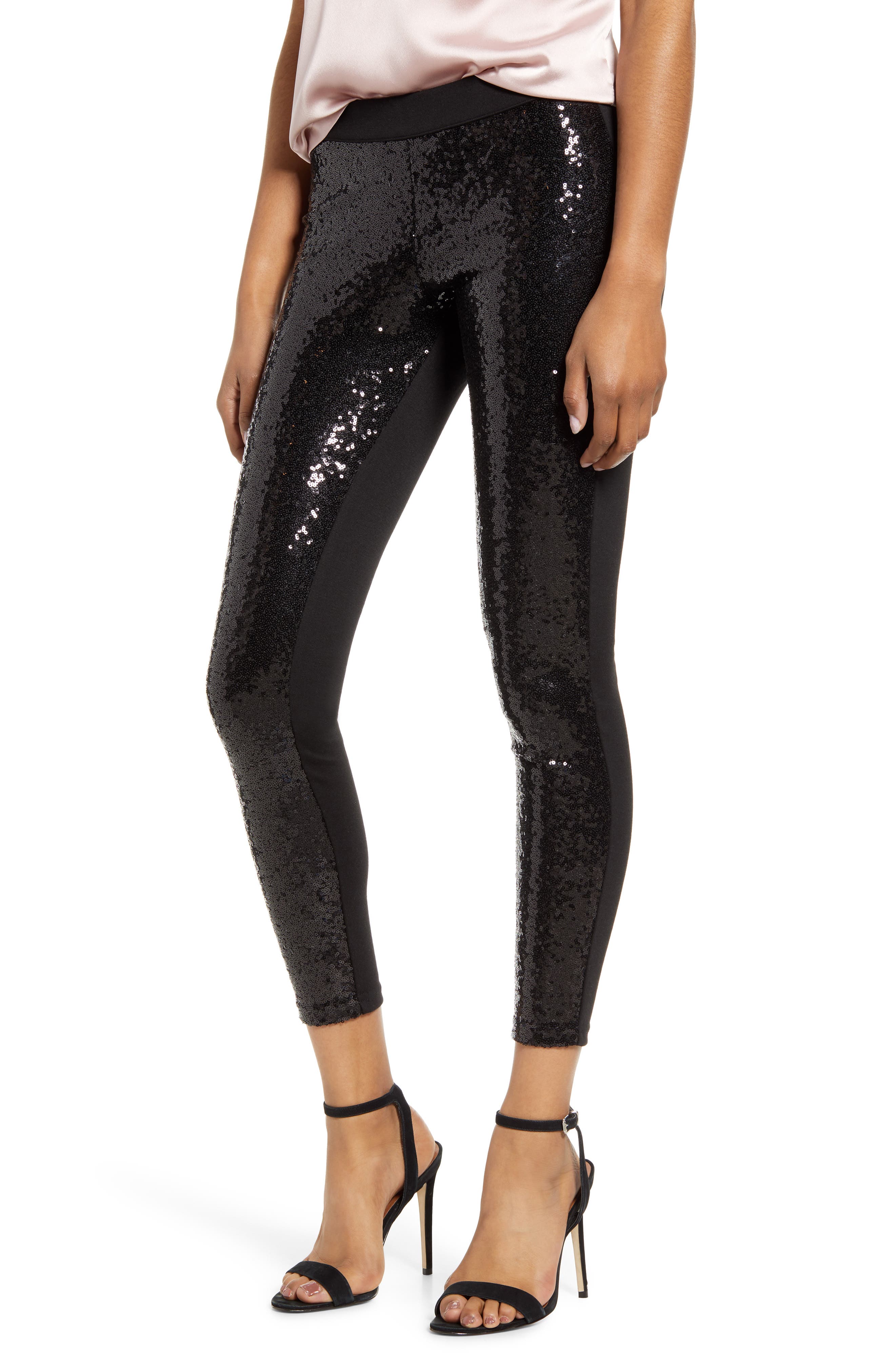 Hue Sequin Front Ponte Leggings (Regular & Plus Size) Nordstrom