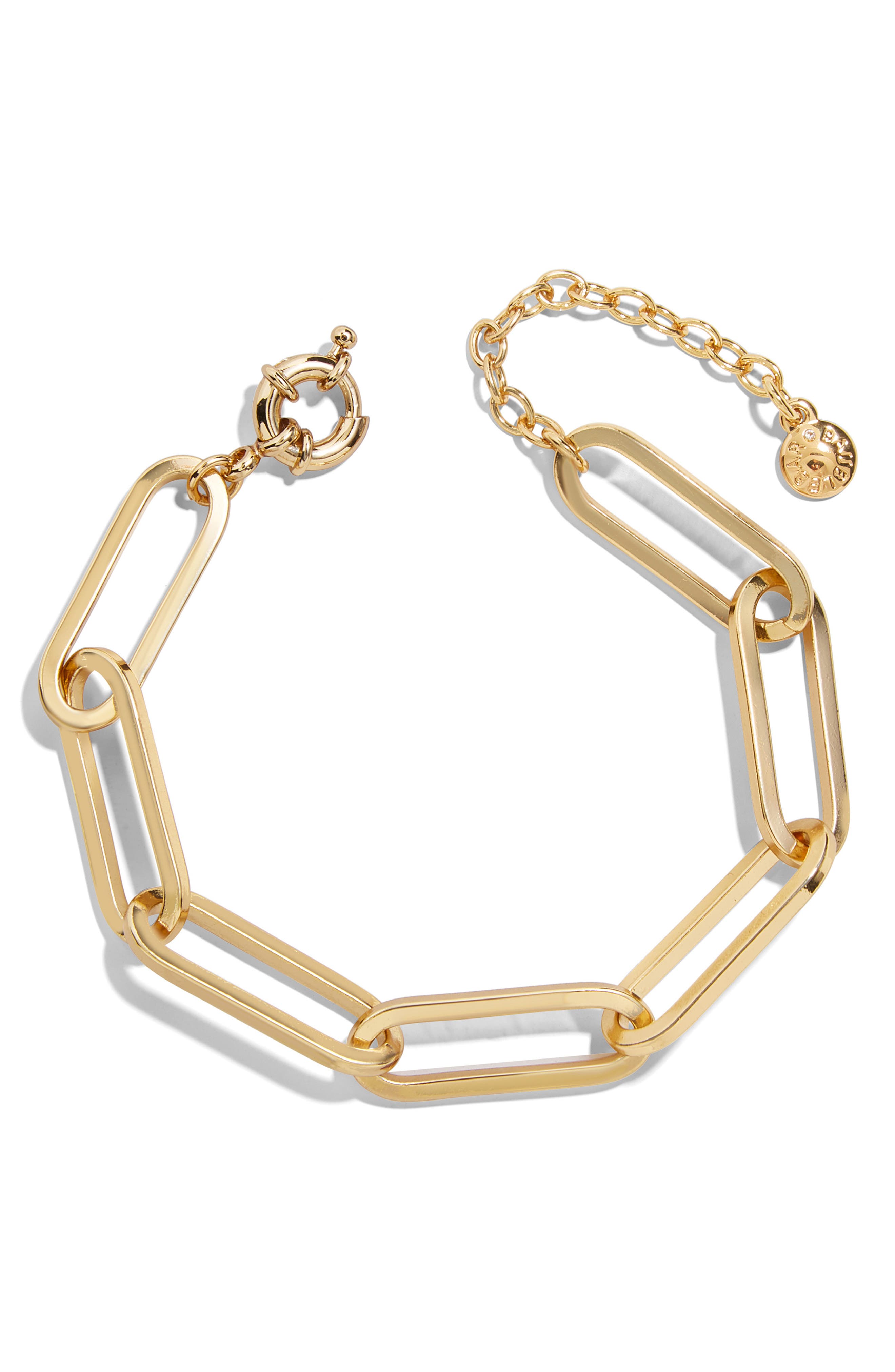 large gold chain link bracelet