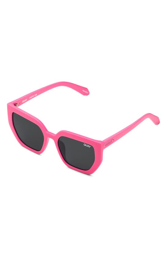 Shop Quay Contoured 45mm Polarized Cat Eye Sunglasses In Hot Pink/ Black Polarized