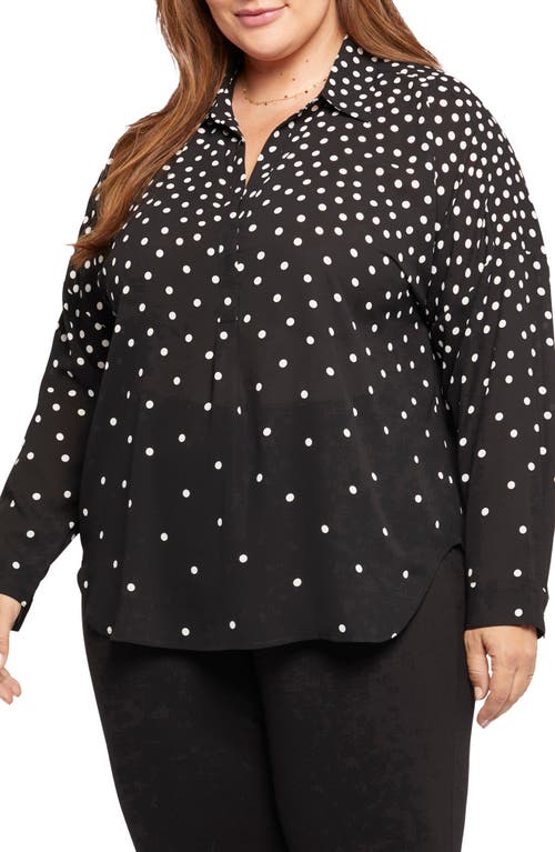 NYDJ Becky Recycled Polyester Georgette Popover Blouse at Nordstrom,