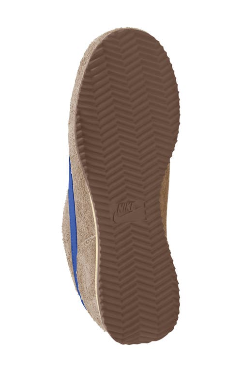 Nike Cortez Suede Sneakers In Sand Drift/royal/muslin