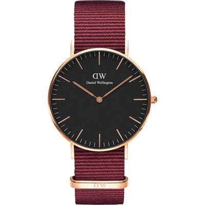 Daniel Wellington Classic Roselyn Nylon Strap Watch,
