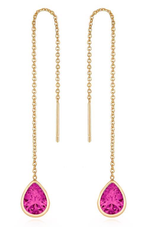 Shop Ettika Barely There Threader Earrings In Fuchsia