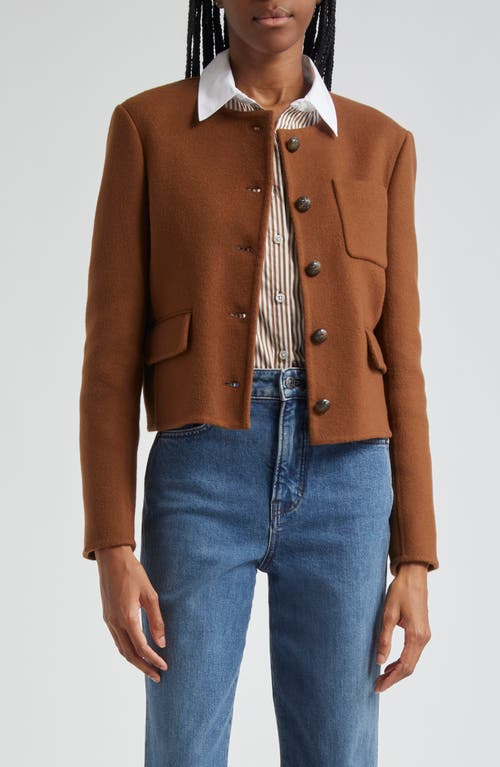 Shop Veronica Beard Lyssa Stretch Wool Jacket In Deep Ochre