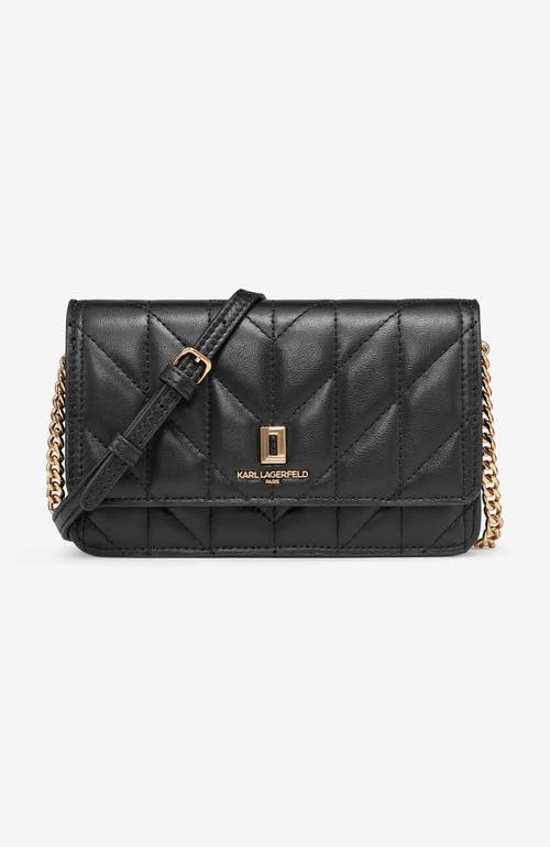 KARL LAGERFELD PARIS Lafayette Wallet on Chain in Black/gold 