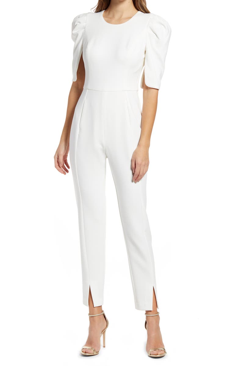 Black Halo Russo Puff Shoulder Jumpsuit | Nordstrom