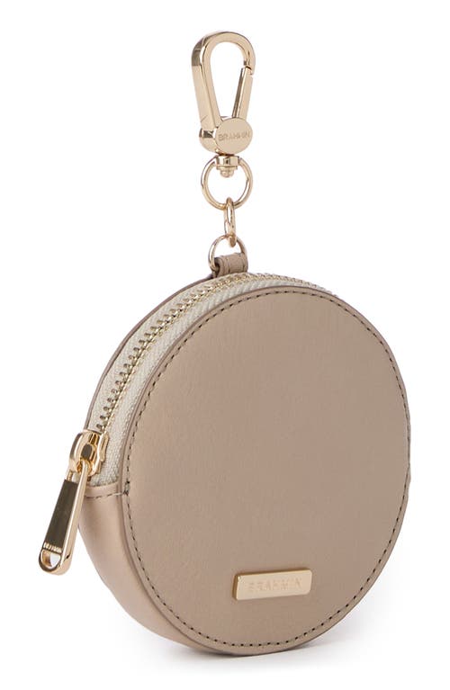 Shop Brahmin Circle Croc Embossed Leather Coin Purse In Brindle