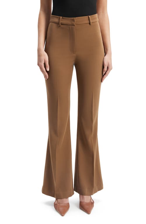 Shop Bardot Halifax High Waist Flare Leg Pants In Chocolate