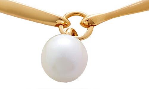 Shop Monica Vinader Nura Freshwater Pearl Station Necklace In 18ct Gold Vermeil/silver