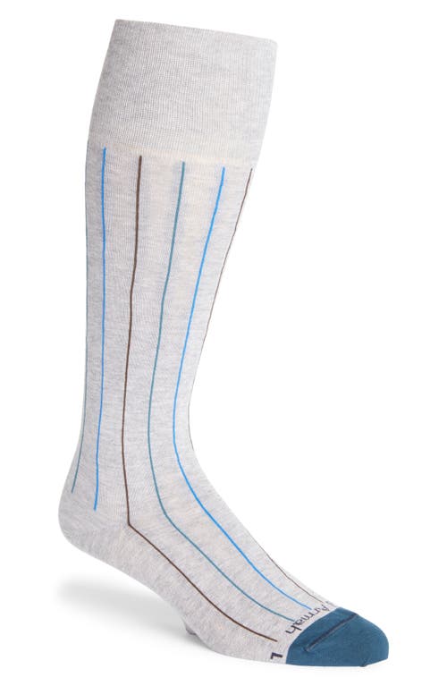 Shop Edward Armah Pinstripe Compression Dress Socks In Grey