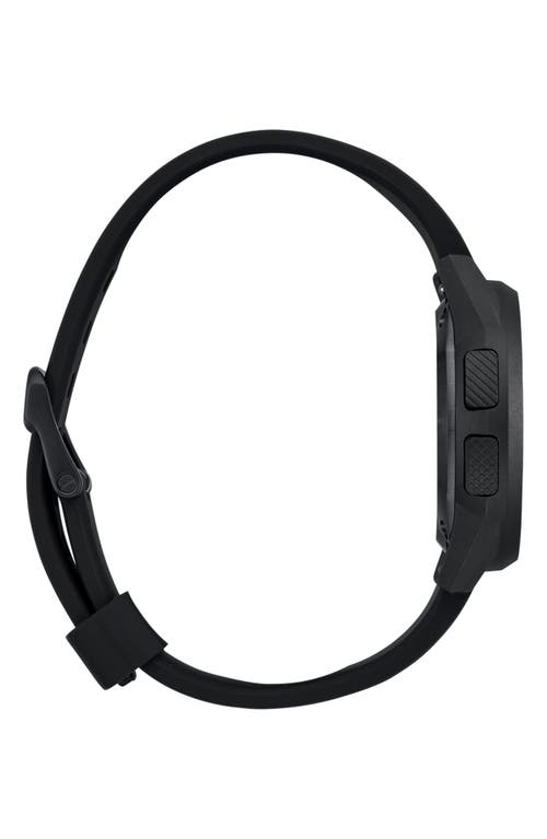 Shop Nixon Disk Digital Silicone Strap Watch, 39mm In Black/black/negative