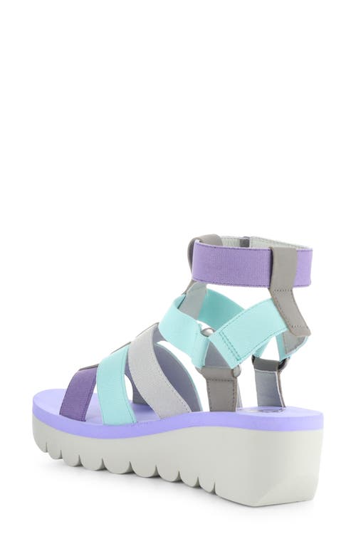 Shop Fly London Yufi Platform Wedge Sandal In Grey/multi Cupid