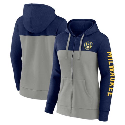 Milwaukee Brewers Majestic Youth City Twill Hoodie - Navy