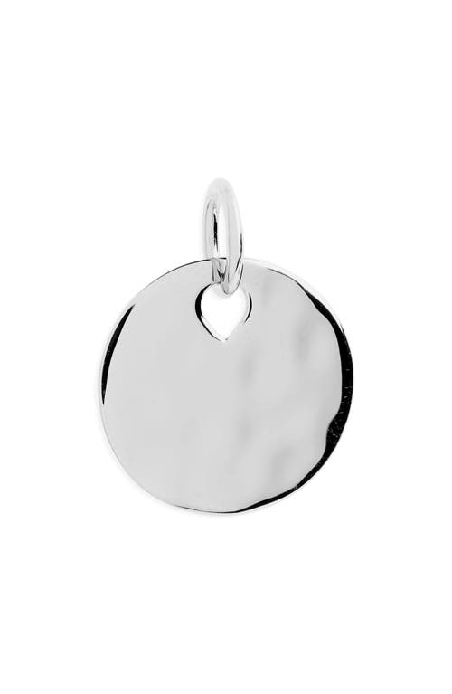 Hammered Pendant Charm in Silver