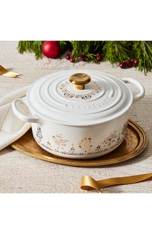 Shop Le Creuset Noel Collection Twelve Days Of Christmas Enameled Cast Iron Dutch Oven In White