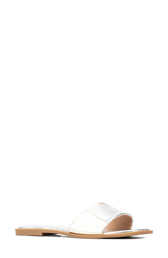 New York And Company Janice Slide Sandal In Silver/ Gold