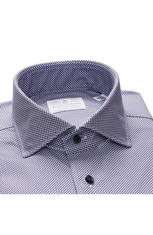 Shop Emanuel Berg Modern Fit 4flex Knit Dress Shirt In Navy