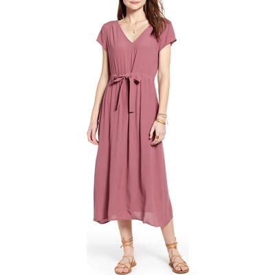 Treasure & Bond Cap Sleeve Midi Dress, Burgundy
