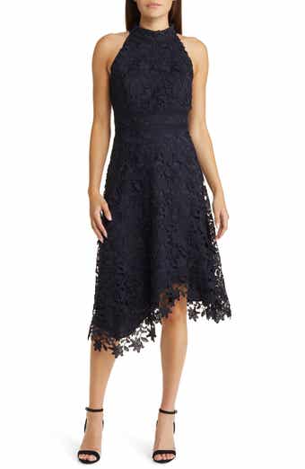 Eliza j asymmetrical lace fit & flare deals dress