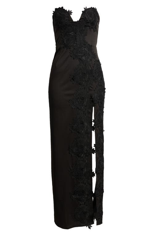 Shop Lulus Elegant Mood Strapless Column Gown In Black