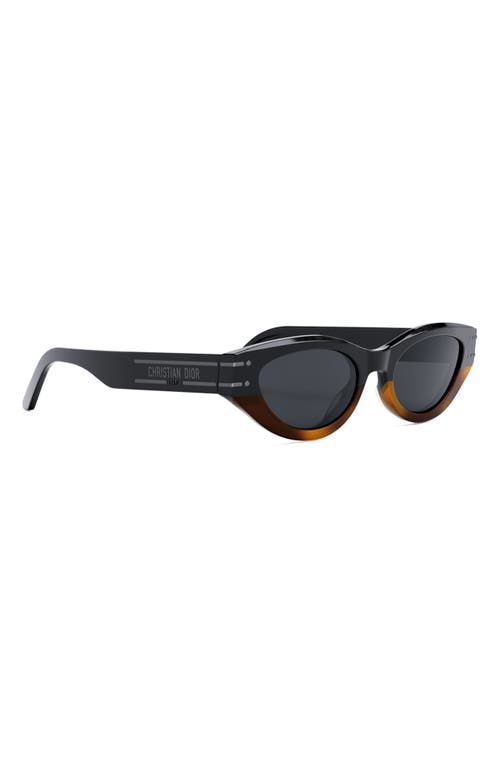 Shop Dior 'signature B5i 51mm Cat Eye Sunglasses In Shiny Black/smoke