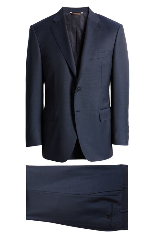 Canali Siena Regular Fit Solid Bird's Eye Wool Suit Navy at Nordstrom, Us