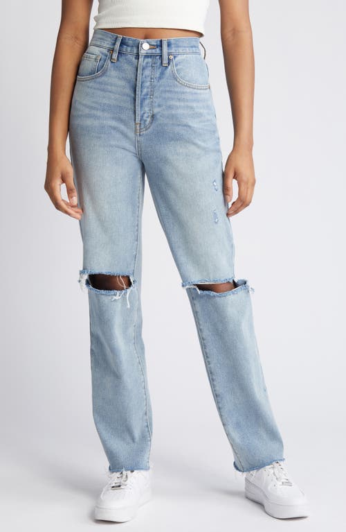 Ripped High Waist Dad Jeans in Paella