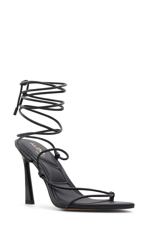 ALDO Melodic Pointed Toe Ankle Wrap Sandal in Black at Nordstrom, Size 9