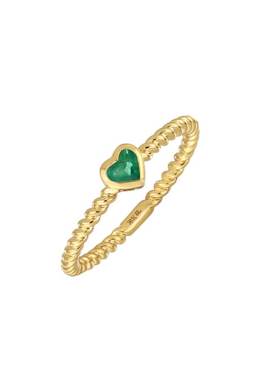 Shop Bony Levy El Mar Emerald Heart Ring In 18k Yellow Gold