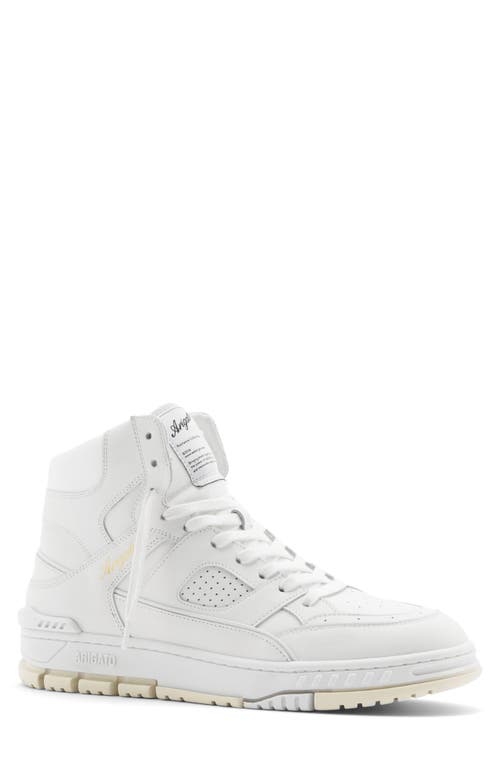Area High-Top Leather Sneaker in White/Beige