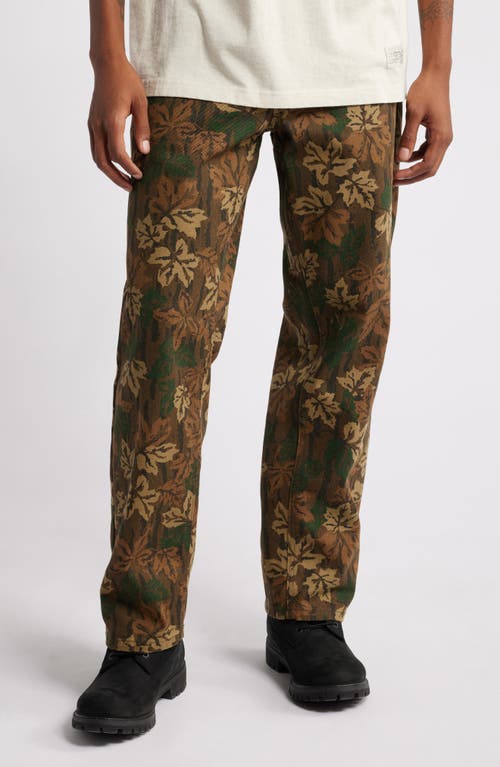 Shop Obey Hardwork Plum Print Jeans In Mulled Basil Multi