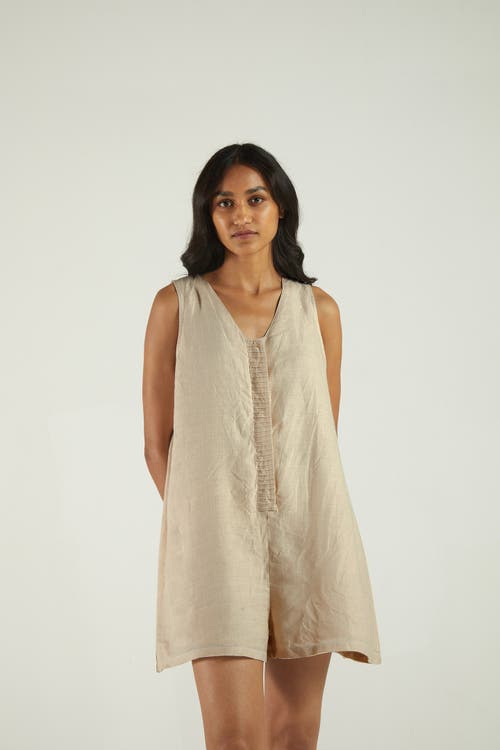 Reistor Romp And Play Romper In Beige