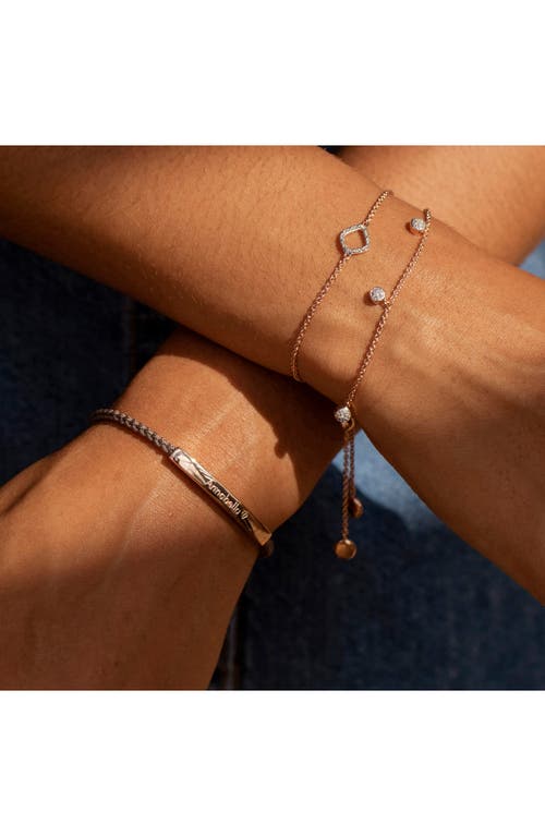 Monica Vinader Engravable Linear Friendship Bracelet In Rose Gold/mink