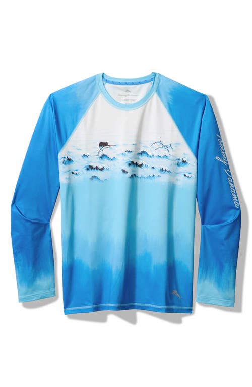 Tommy Bahama Oceanic Ombré Long Sleeve T-Shirt Turquoise Haze at Nordstrom,