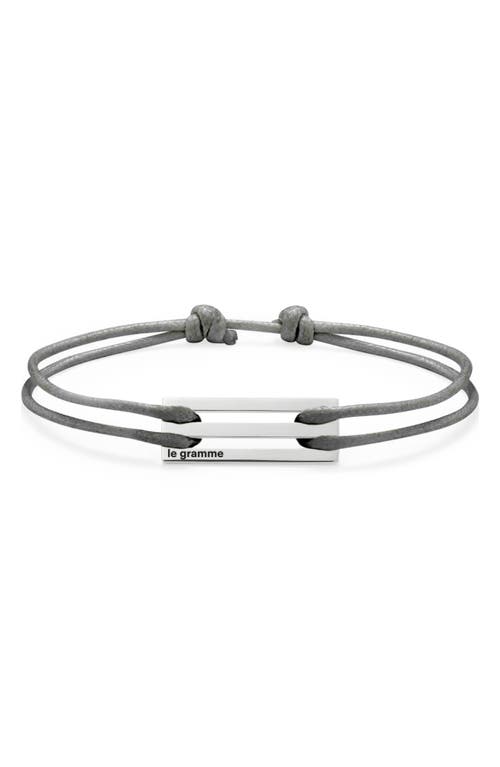 Shop Le Gramme 2.5g Polished Sterling Silver Cord Bracelet In Silver/grey