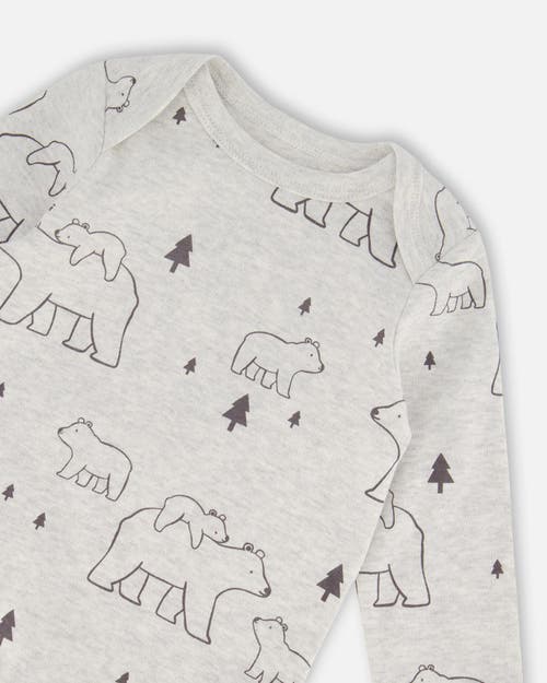 Shop Deux Par Deux Baby Boy's Organic Cotton Bodysuit Gray Mix Printed Bears'