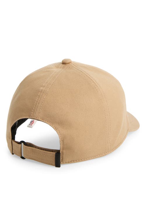 Shop Moncler Grenoble Logo Cotton Twill Baseball Cap In Light Beige