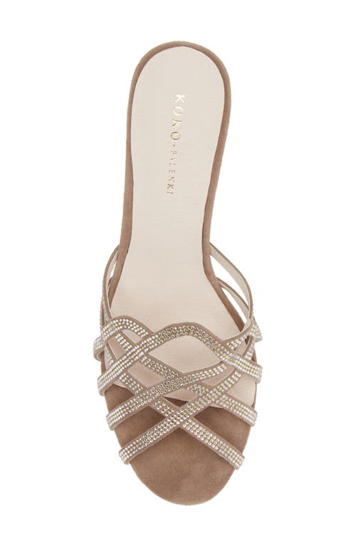 Shop Koko + Palenki Savvy Embellished Sandal In Almond Suede