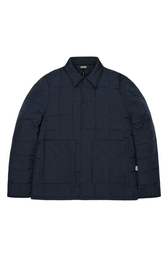 Shop Rains Quilted Water Resistant Liner Shirt Jacket In Navy