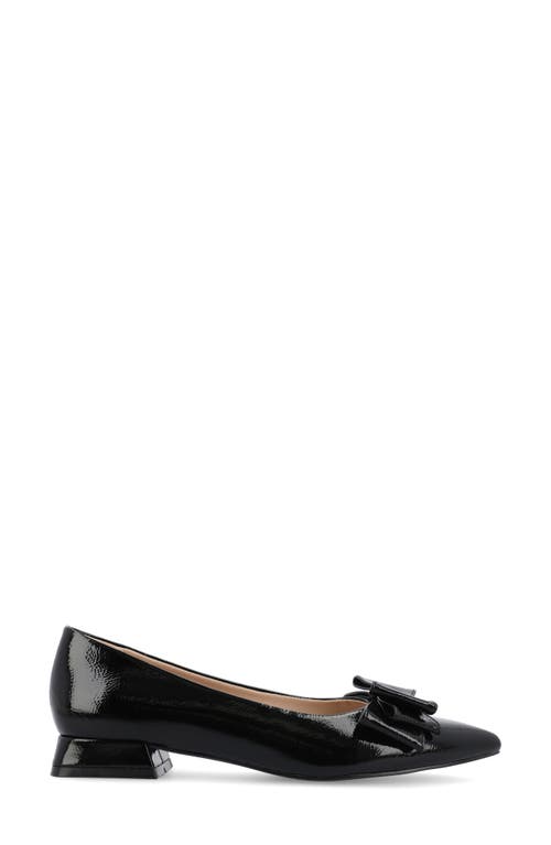 Shop Journee Collection Ophelia Bow Pointed Toe Flat In Patent/black