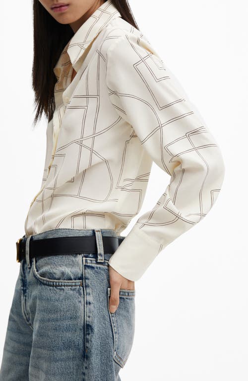 MANGO MANGO REGULAR FIT FLOWY BUTTON-UP SHIRT