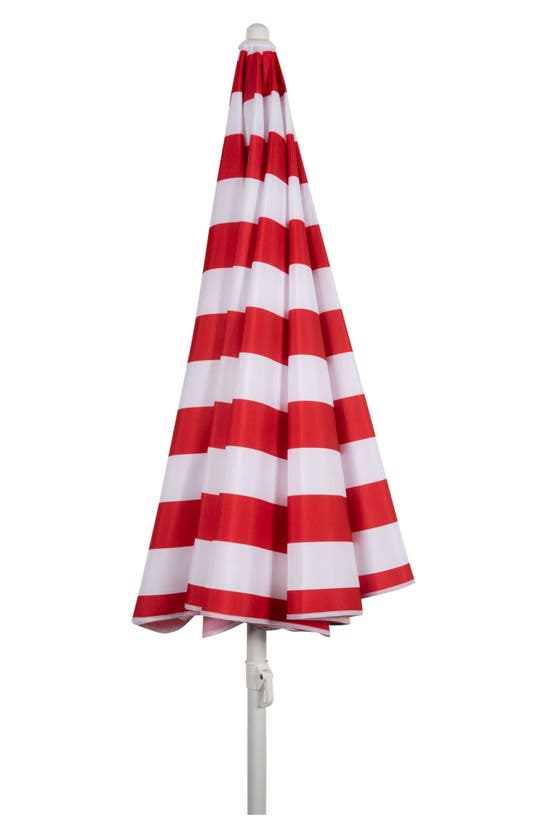 PICNIC TIME PICNIC TIME RED CABANA STRIPE PORTABLE BEACH UMBRELLA