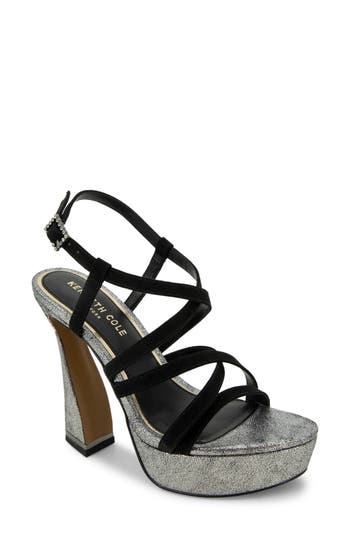 Kenneth Cole New York Allen Platform Sandal In Black/pewter